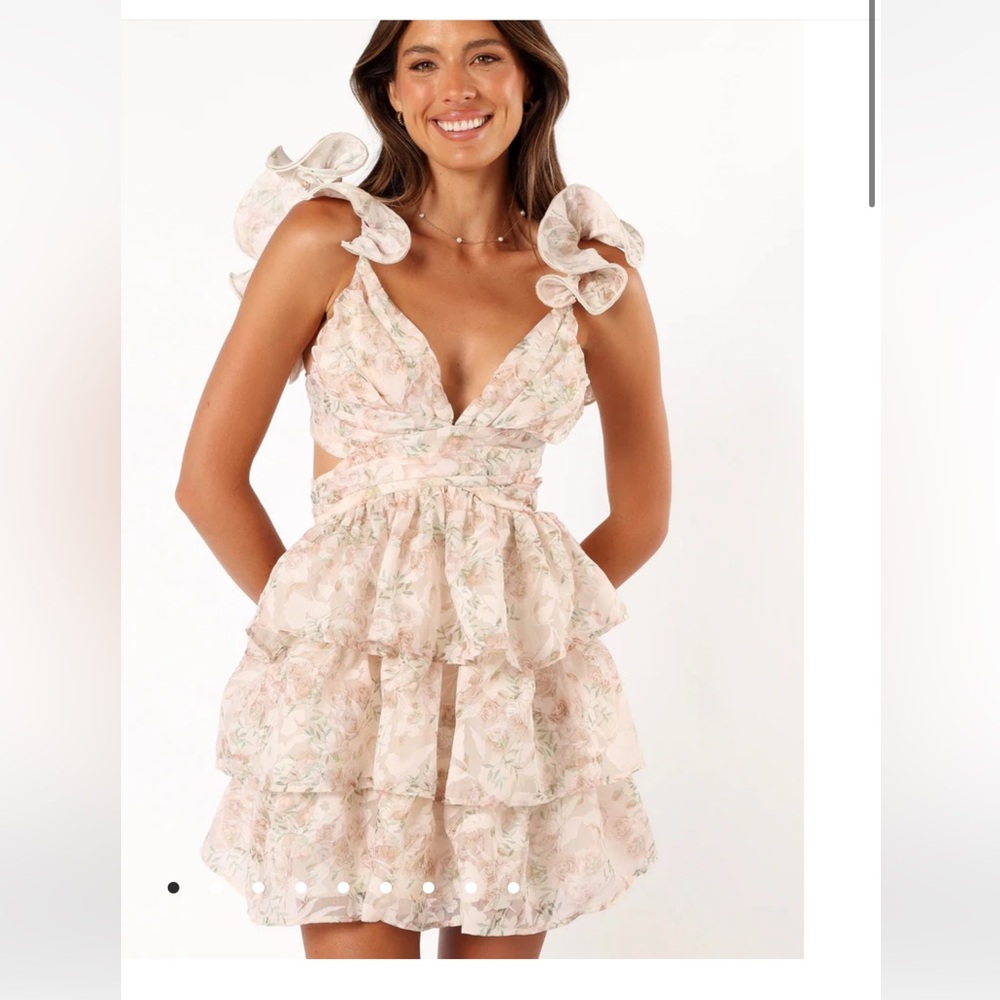 LEANNA TIERED MINI DRESS - ROSE FLORAL